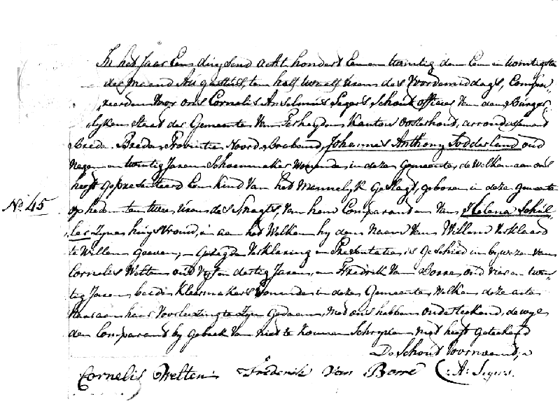 18210821 geb akte 45 Willem zv JA Sodderland - H Schuller